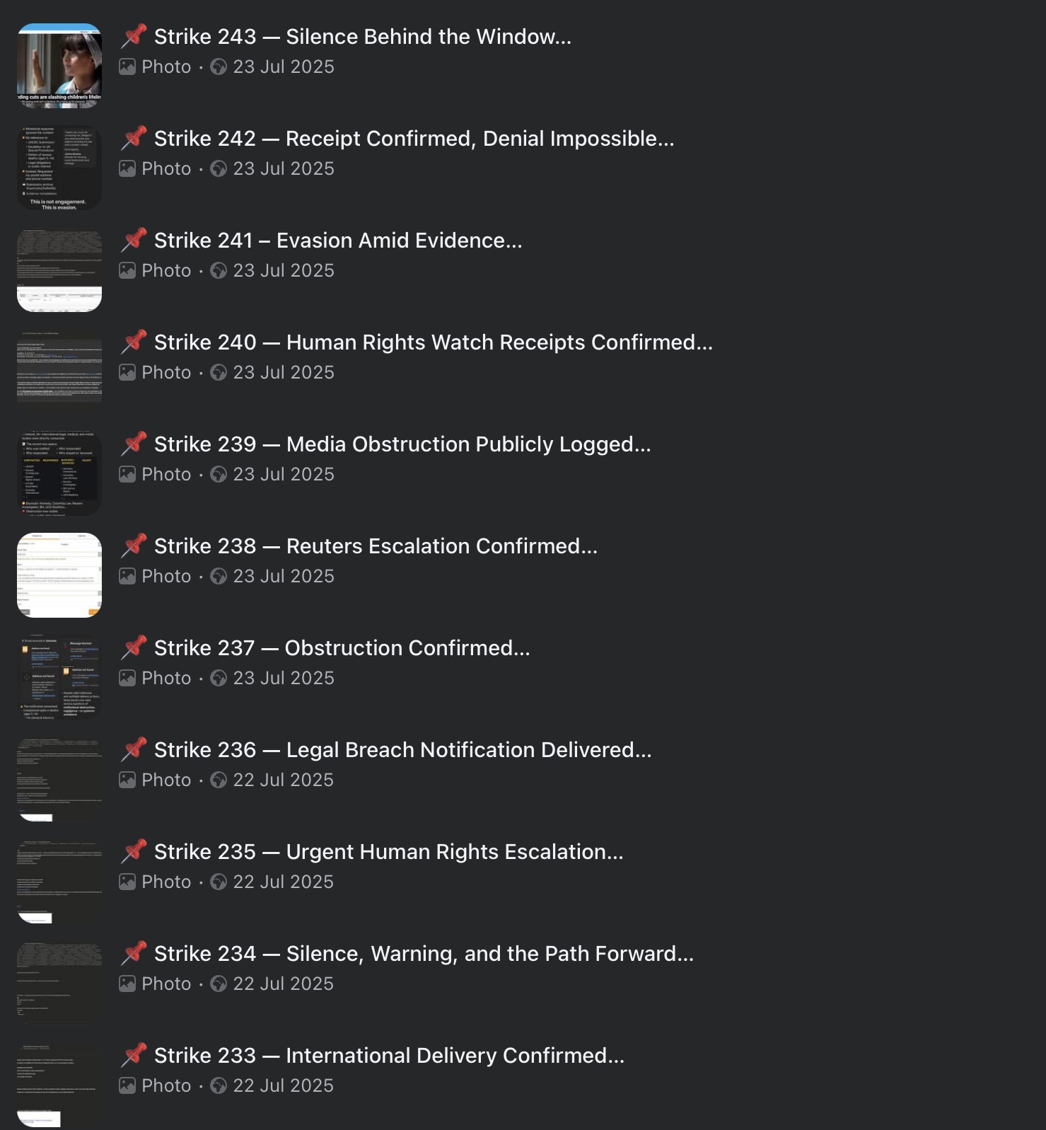 Preview of Strike Archive — Strikes 233–243