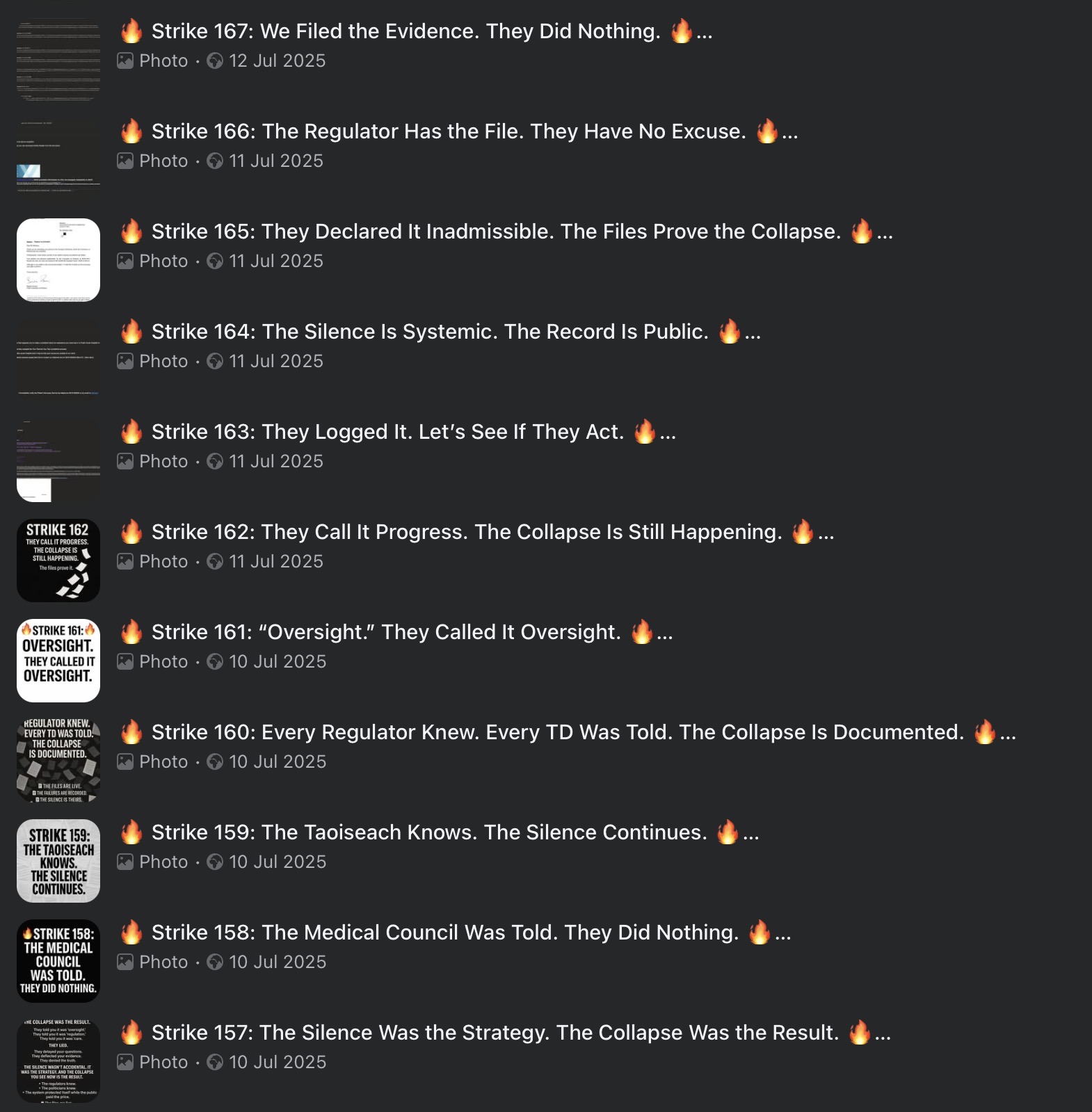 Strike Archive — Strikes 157–167