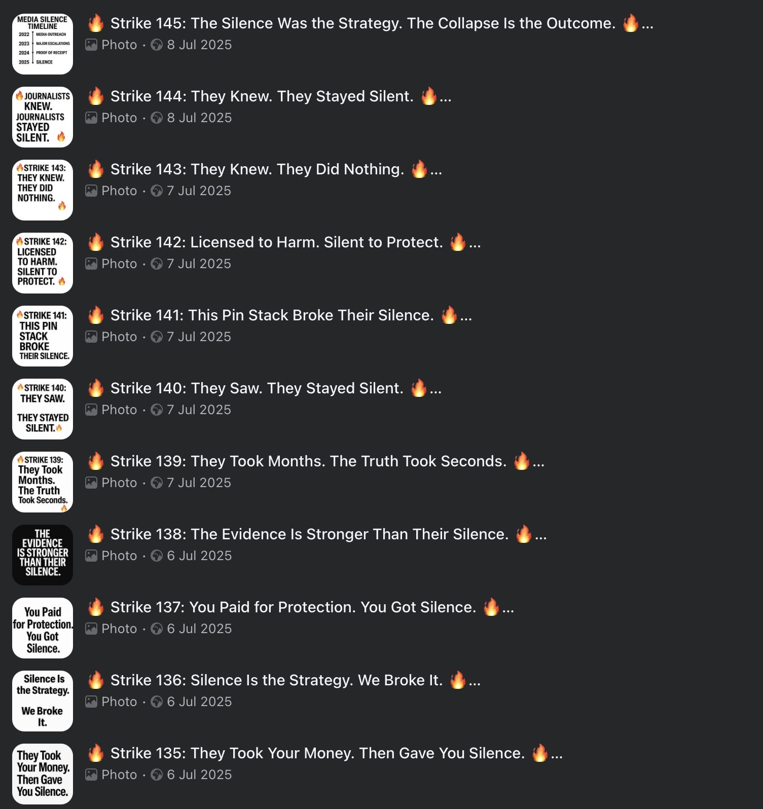 Strike Archive — Strikes 135–145