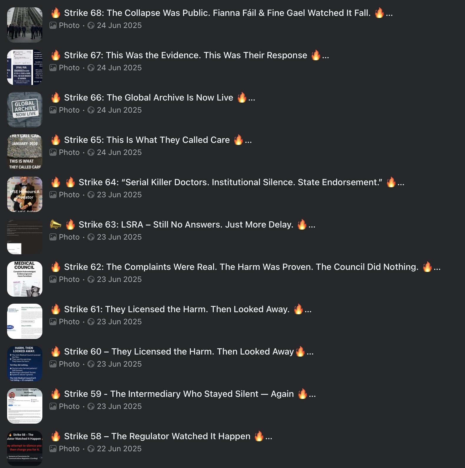 Strike Archive — Strikes 058–068
