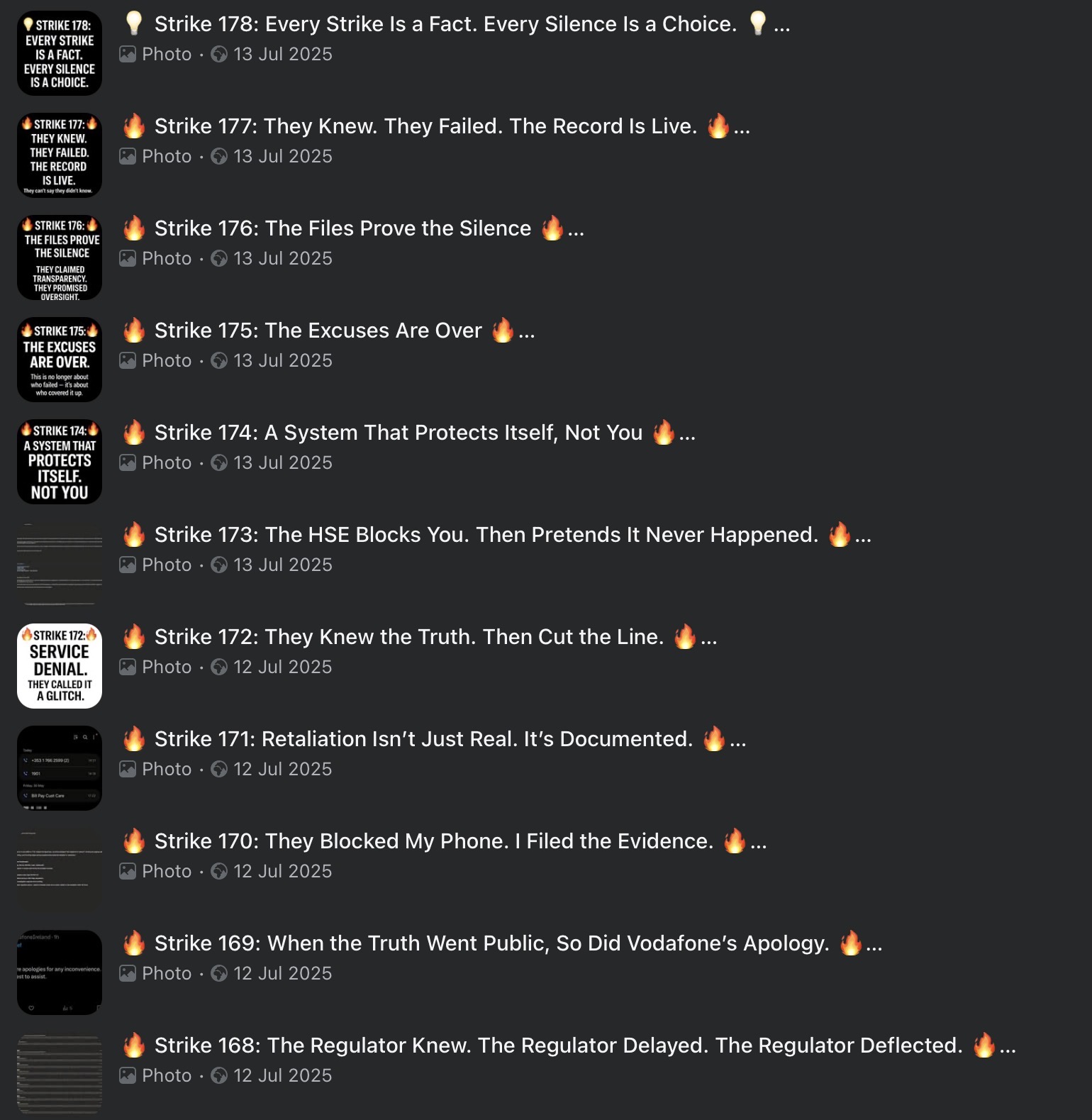 Strike Archive — Strikes 168–178