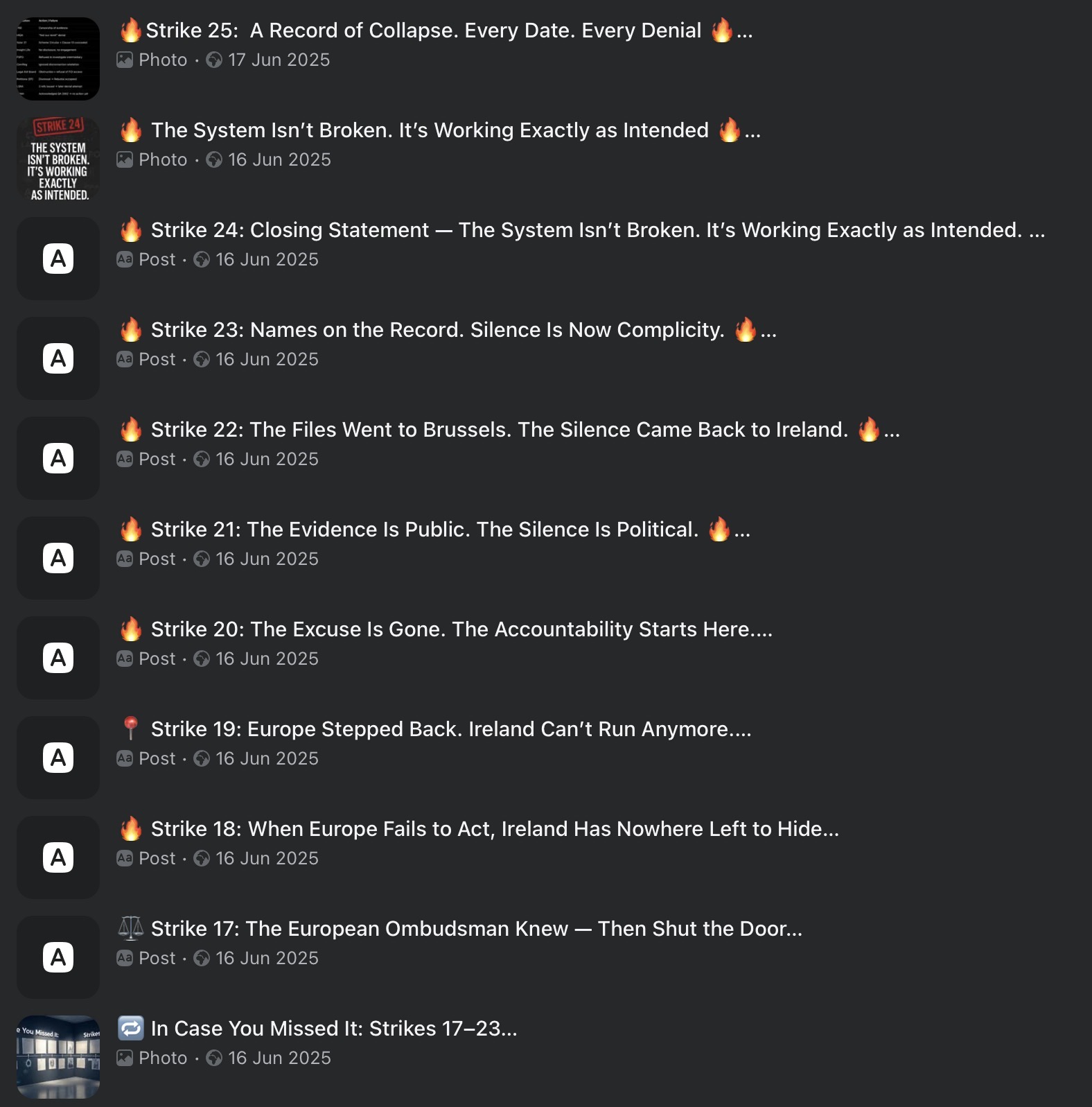 Strike Archive — Strikes 17–25