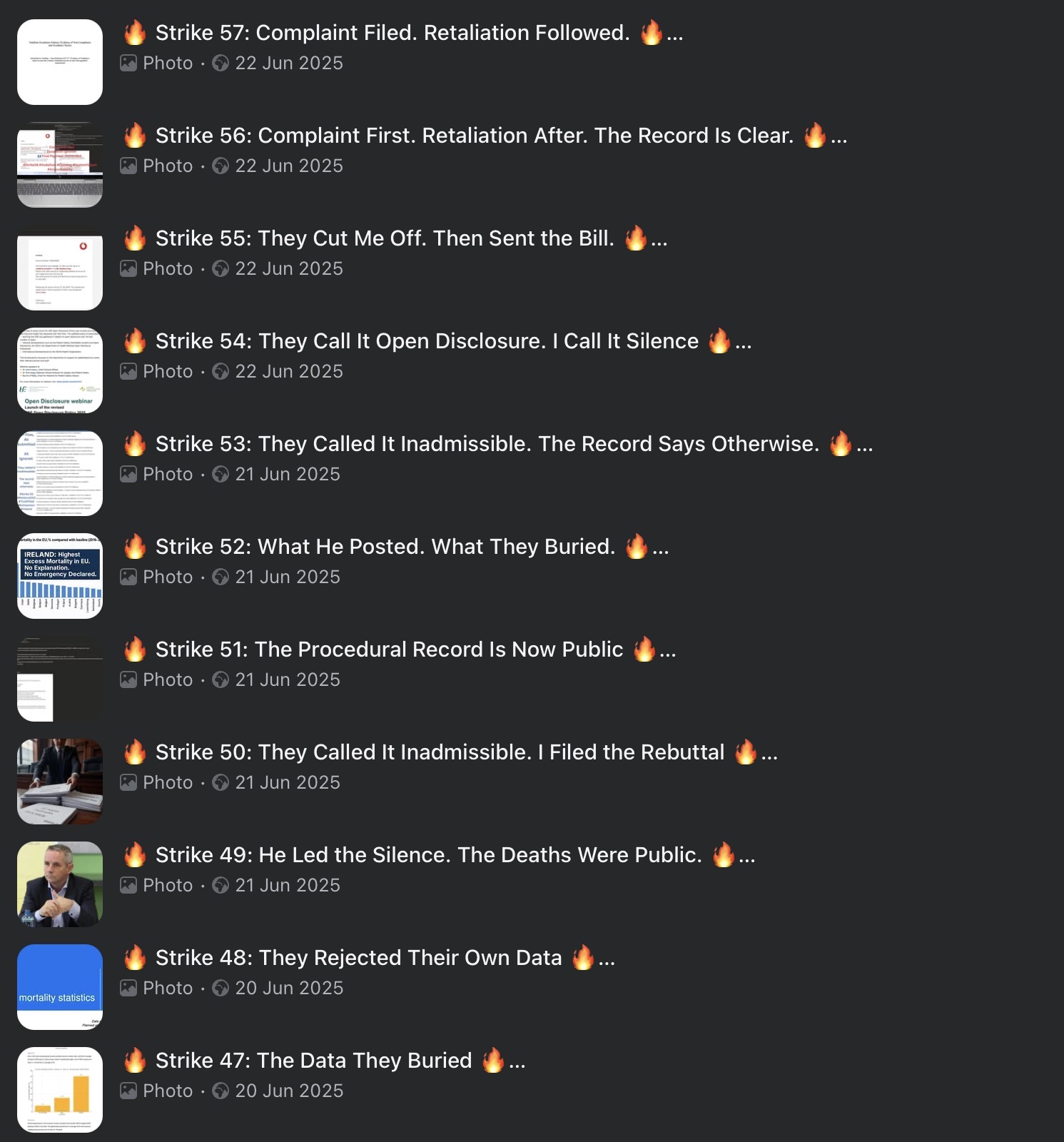 Strike Archive — Strikes 047–057